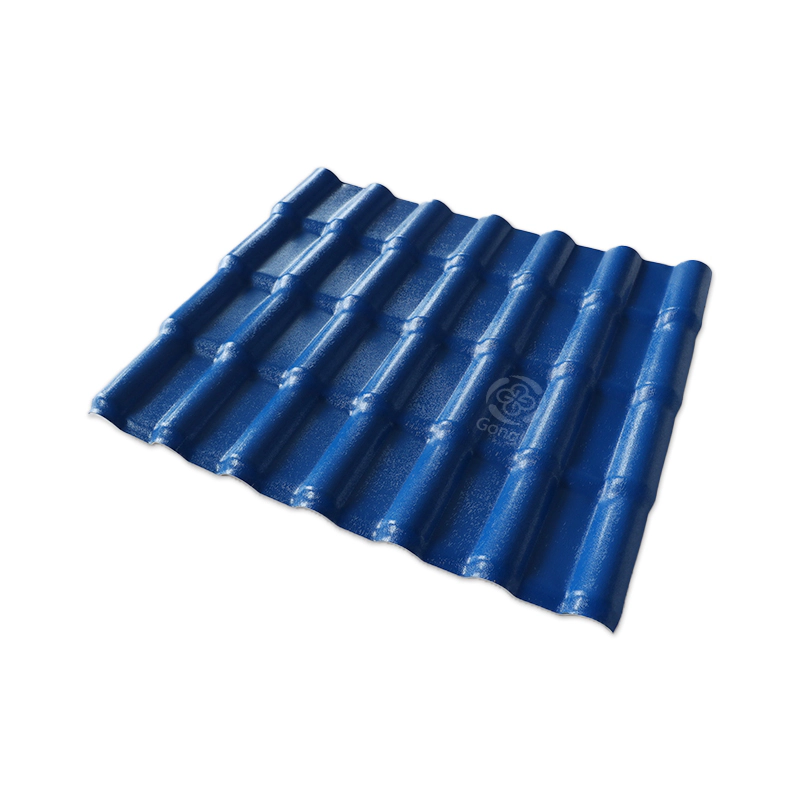 Lembaran Atap Plastik ASA PVC Tiongkok 1050mm Biru
